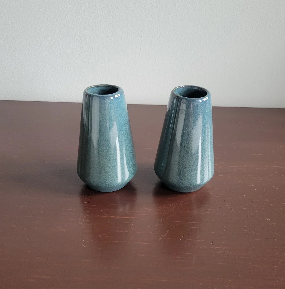 Teal Bud Vases, Set of 2